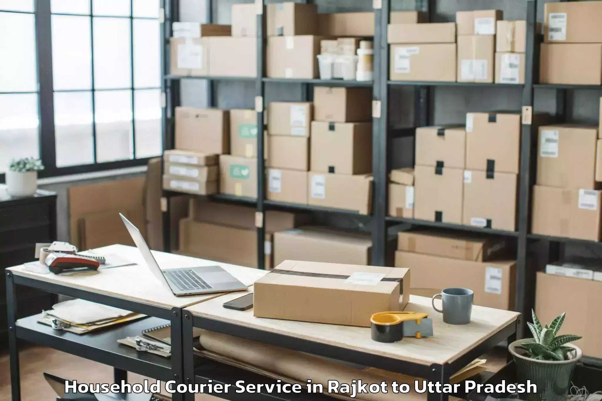 Expert Rajkot to Abhilashi University Aligarh Household Courier